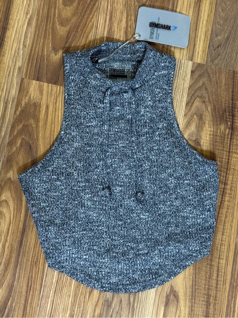 Gymshark Women’s NWT Charcoal Gray Sleeveless Slounge Crop Top, Size Small